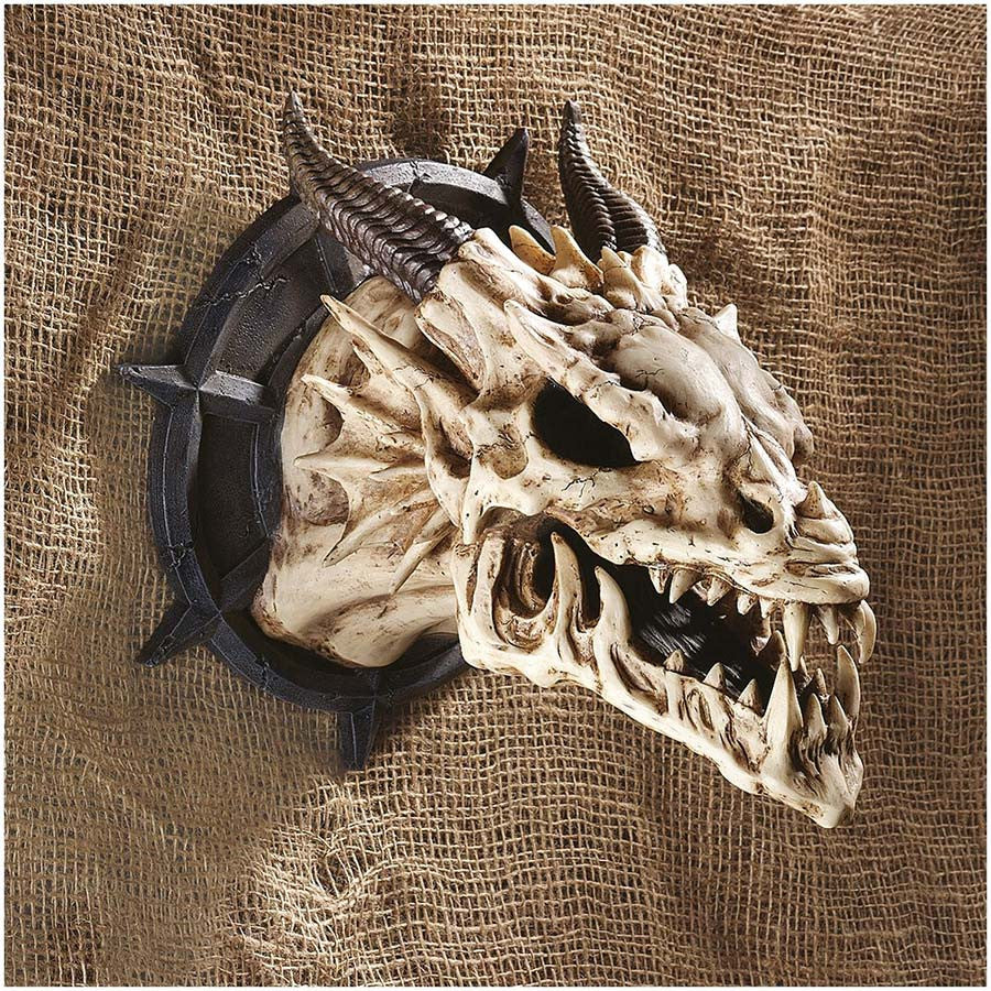 Medieval Gothic Dragon Skull Wall Sculpture Statue Decor