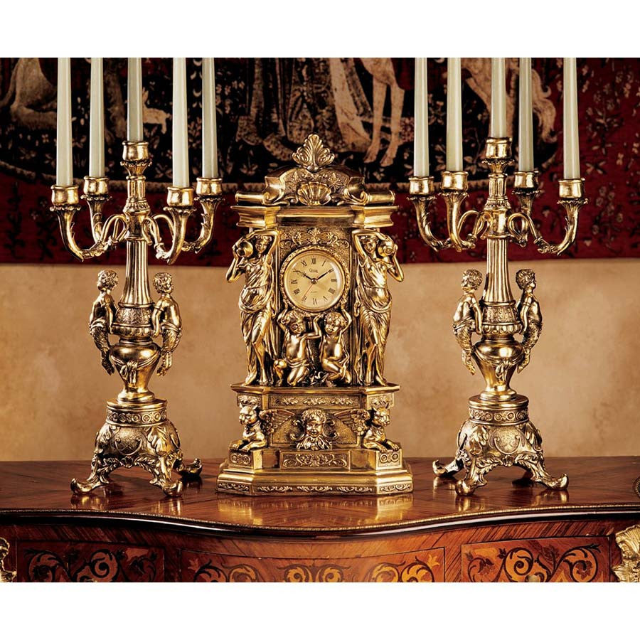 Chateau Chambord Clock & Candelabra Set