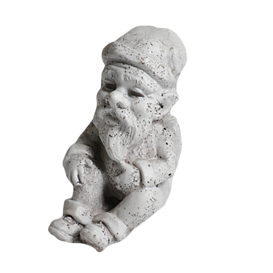 Gnome Sitting 8 Gargoyle Sculpture