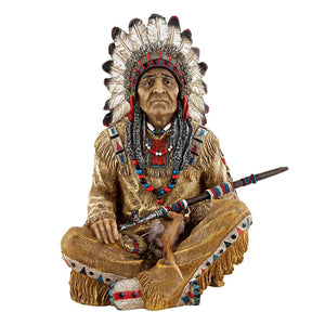 Noble Feathers Native American Statue | XoticBrands Home Decor