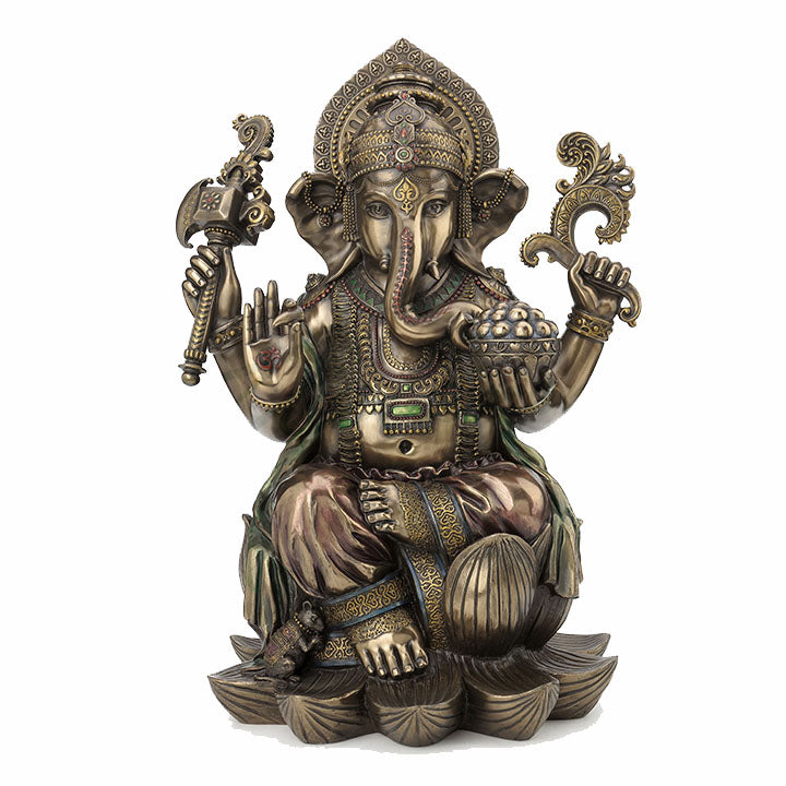 18 inch Lord Ganesha Sitting On Lotus Hindu and Buddhism Sculpture ...