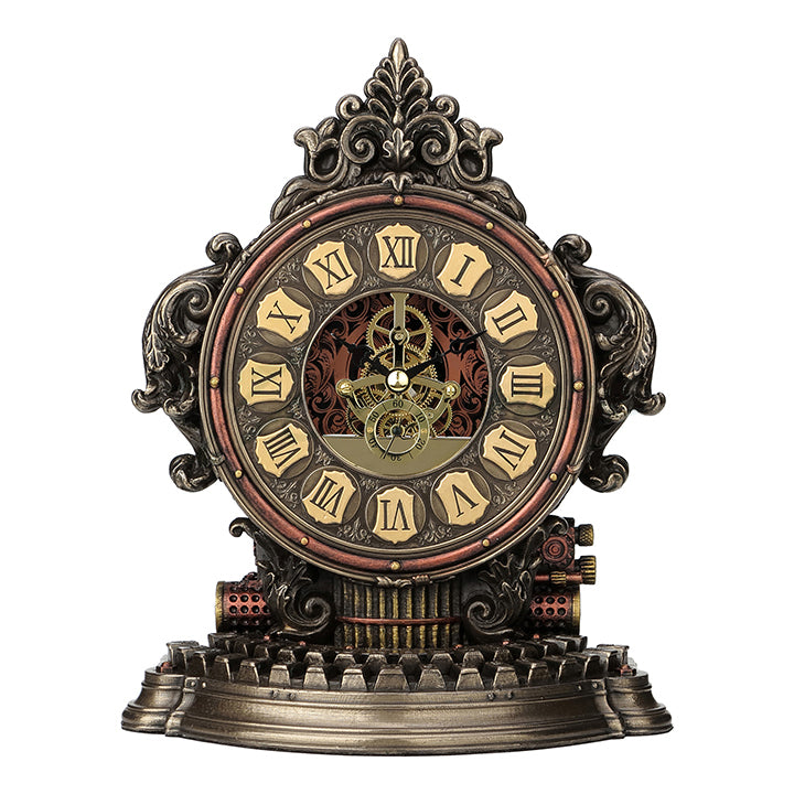 Steampunk Typewriter Gear Clock - Steampunk Sculpture - Cold Cast Bron